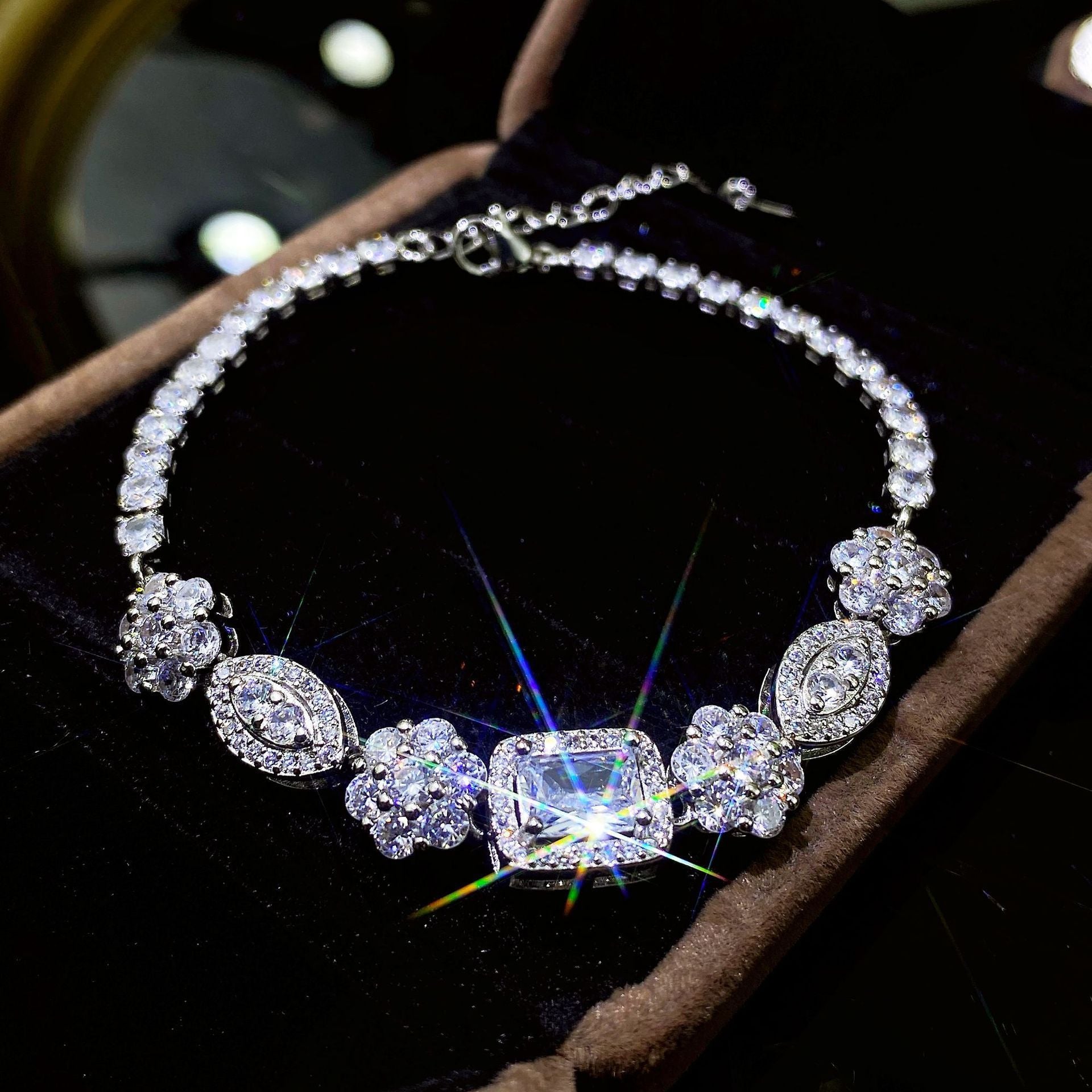 Batang Kalye Women's S925 Sterling Silver-plated Diamond Bracelet