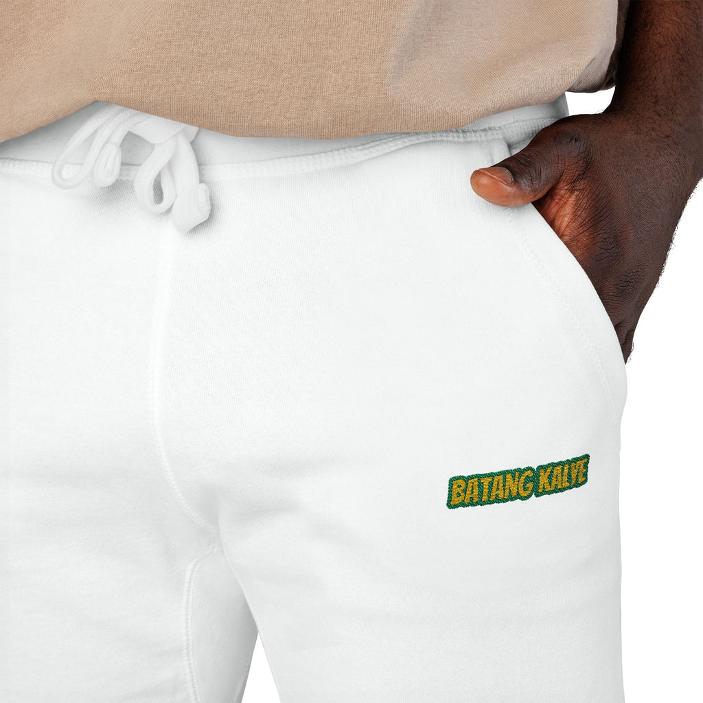 Batang Kalye Cozy Unisex Fleece Sweatpants with Embroidered Design, Casual Lounge Pants, Relaxation, Everyday Wear, Gift for Him/Her, Stylish Comfort