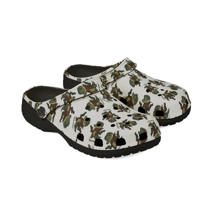 Camo APFO Crocs Pattern Foam Clogs — Printed EVA Garden Shoes