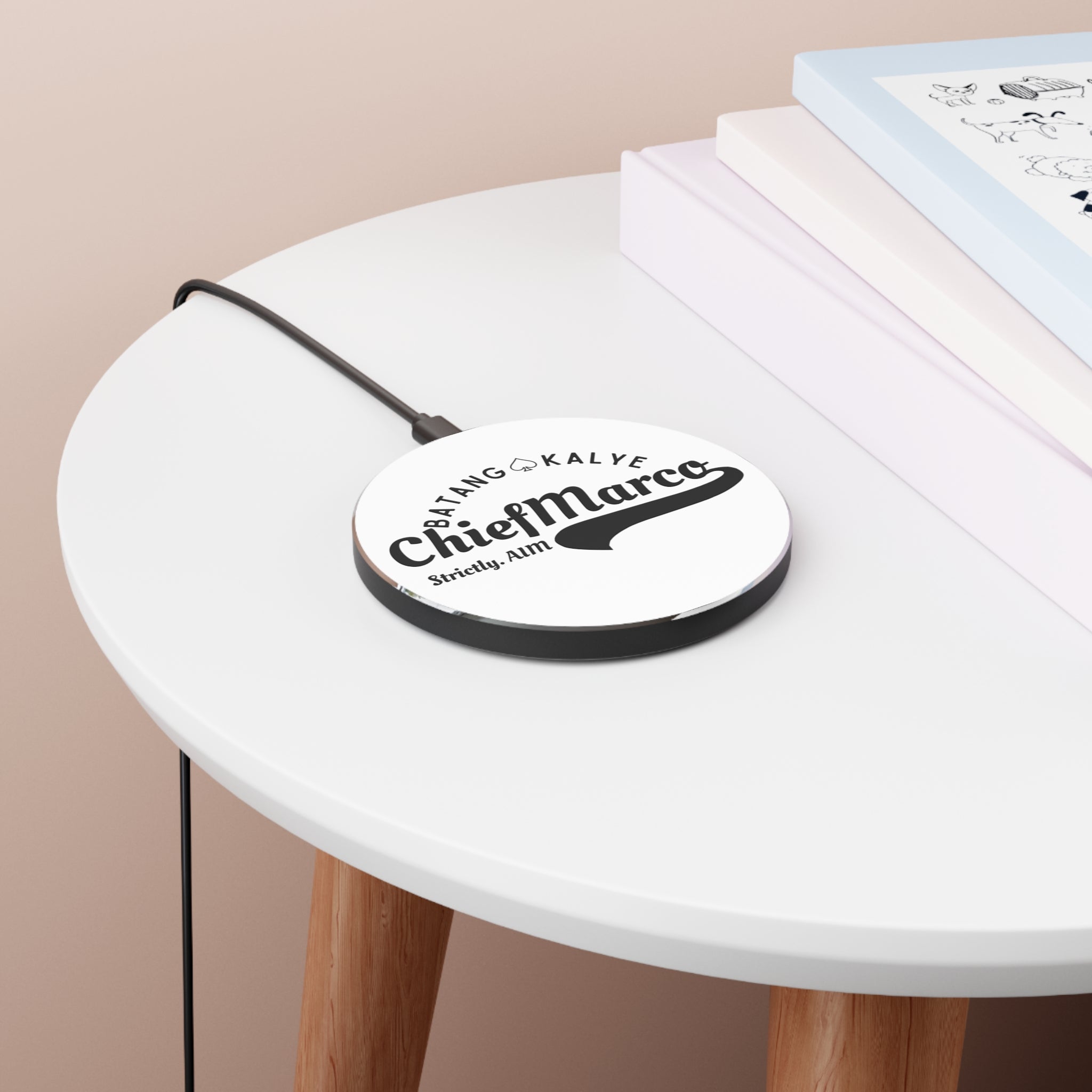 ChiefMarco13 Batang Kalye Brand Stylish Wireless Charger with Unique Design, Perfect Gift for Tech Lovers, Desk Accessory, Holiday Gift, Modern Home Decor