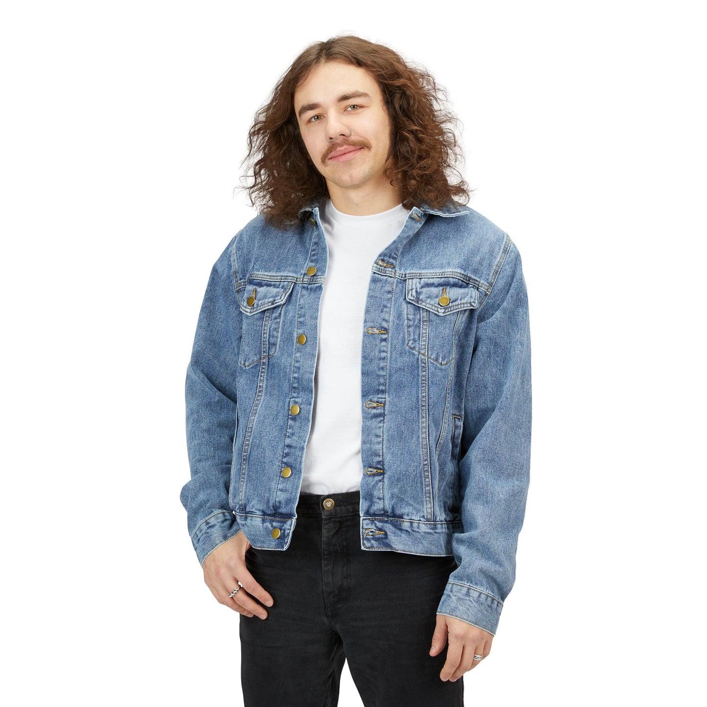 Trendy Men's Denim Jacket with Batang Kalye Design, Casual Wear, Vintage Style, Perfect for Everyday Use, Unisex Fashion