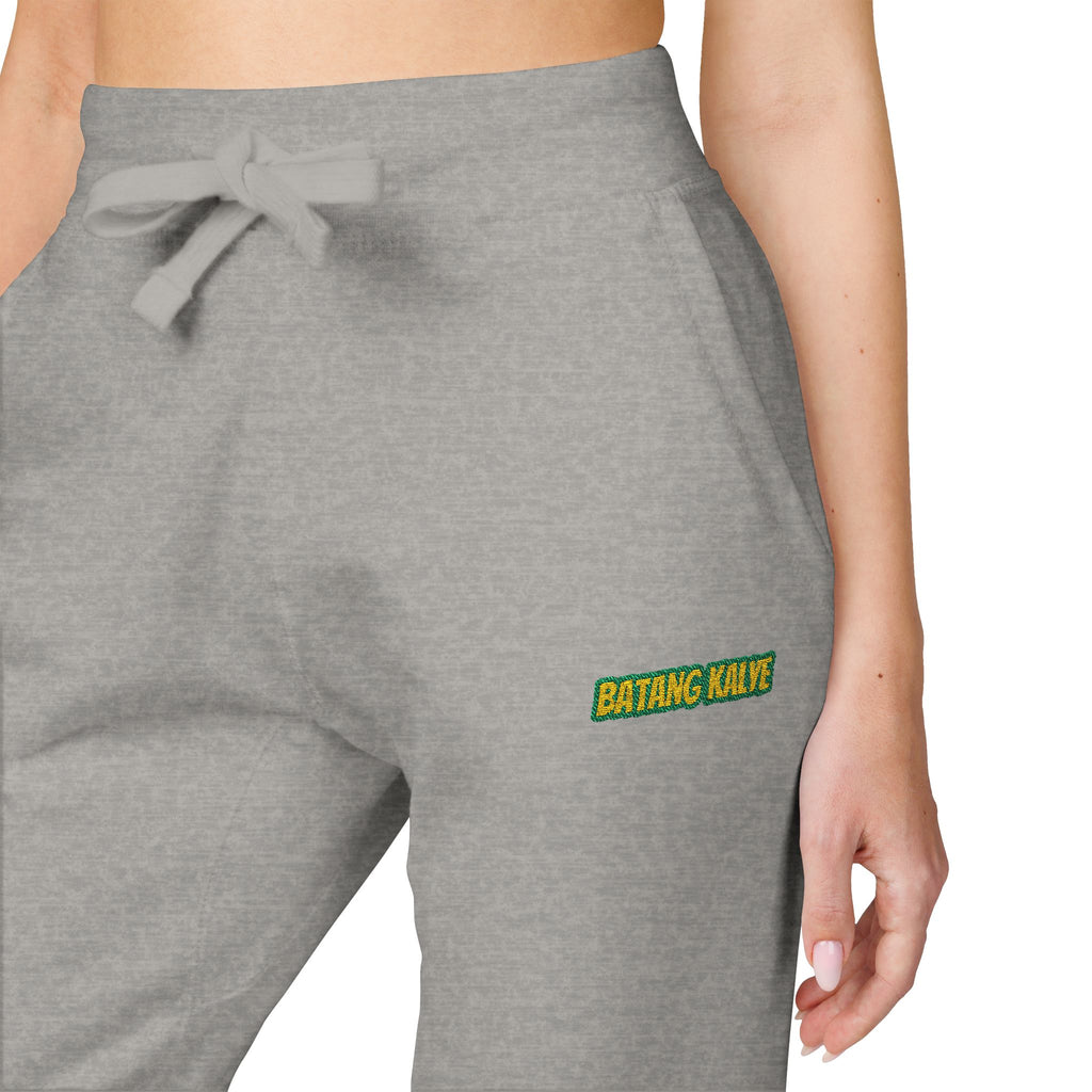 Batang Kalye Cozy Unisex Fleece Sweatpants with Embroidered Design, Casual Lounge Pants, Relaxation, Everyday Wear, Gift for Him/Her, Stylish Comfort