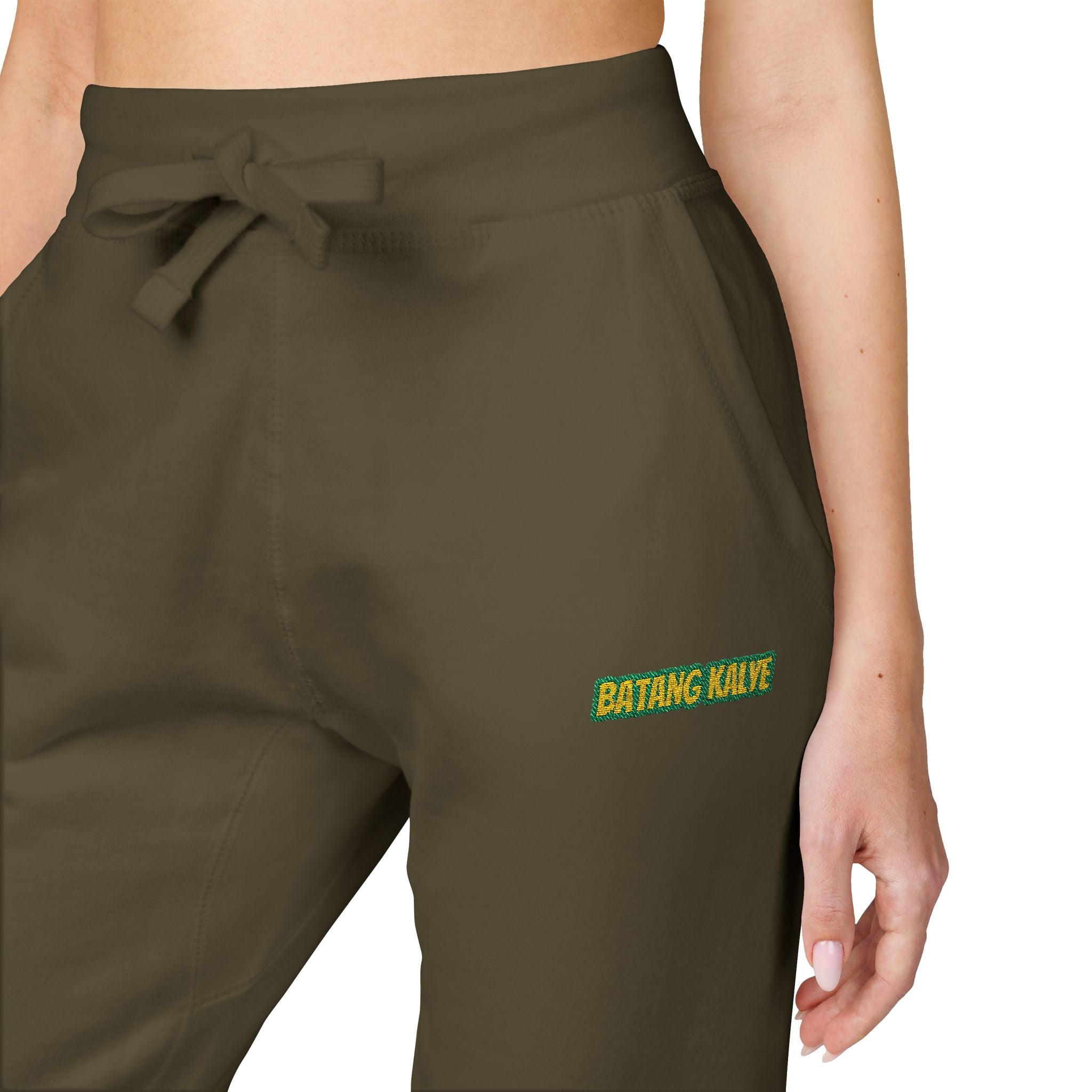 Batang Kalye Cozy Unisex Fleece Sweatpants with Embroidered Design, Casual Lounge Pants, Relaxation, Everyday Wear, Gift for Him/Her, Stylish Comfort
