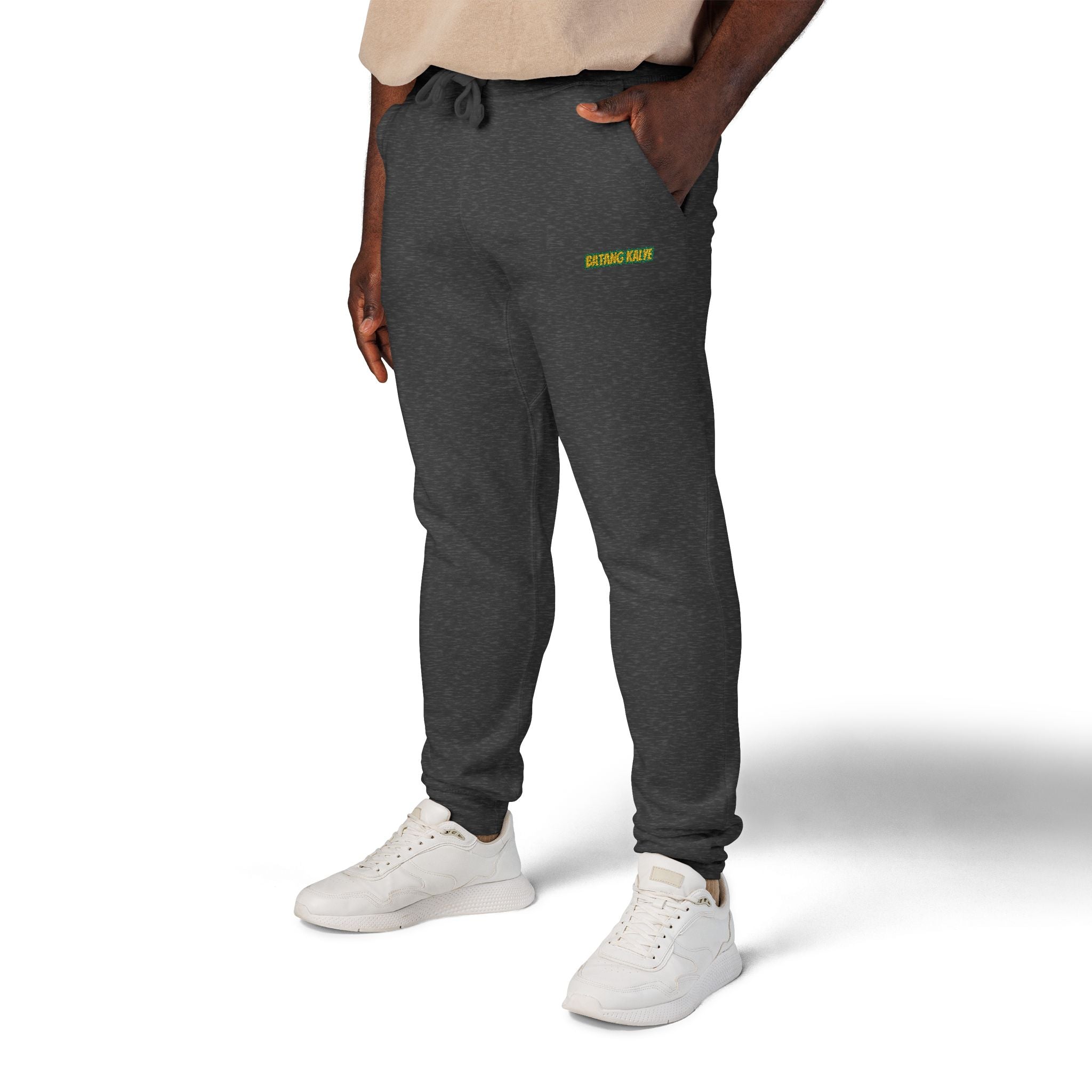 Batang Kalye Cozy Unisex Fleece Sweatpants with Embroidered Design, Casual Lounge Pants, Relaxation, Everyday Wear, Gift for Him/Her, Stylish Comfort