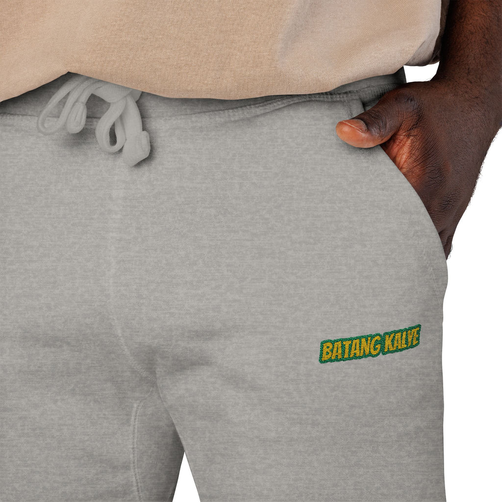 Batang Kalye Cozy Unisex Fleece Sweatpants with Embroidered Design, Casual Lounge Pants, Relaxation, Everyday Wear, Gift for Him/Her, Stylish Comfort
