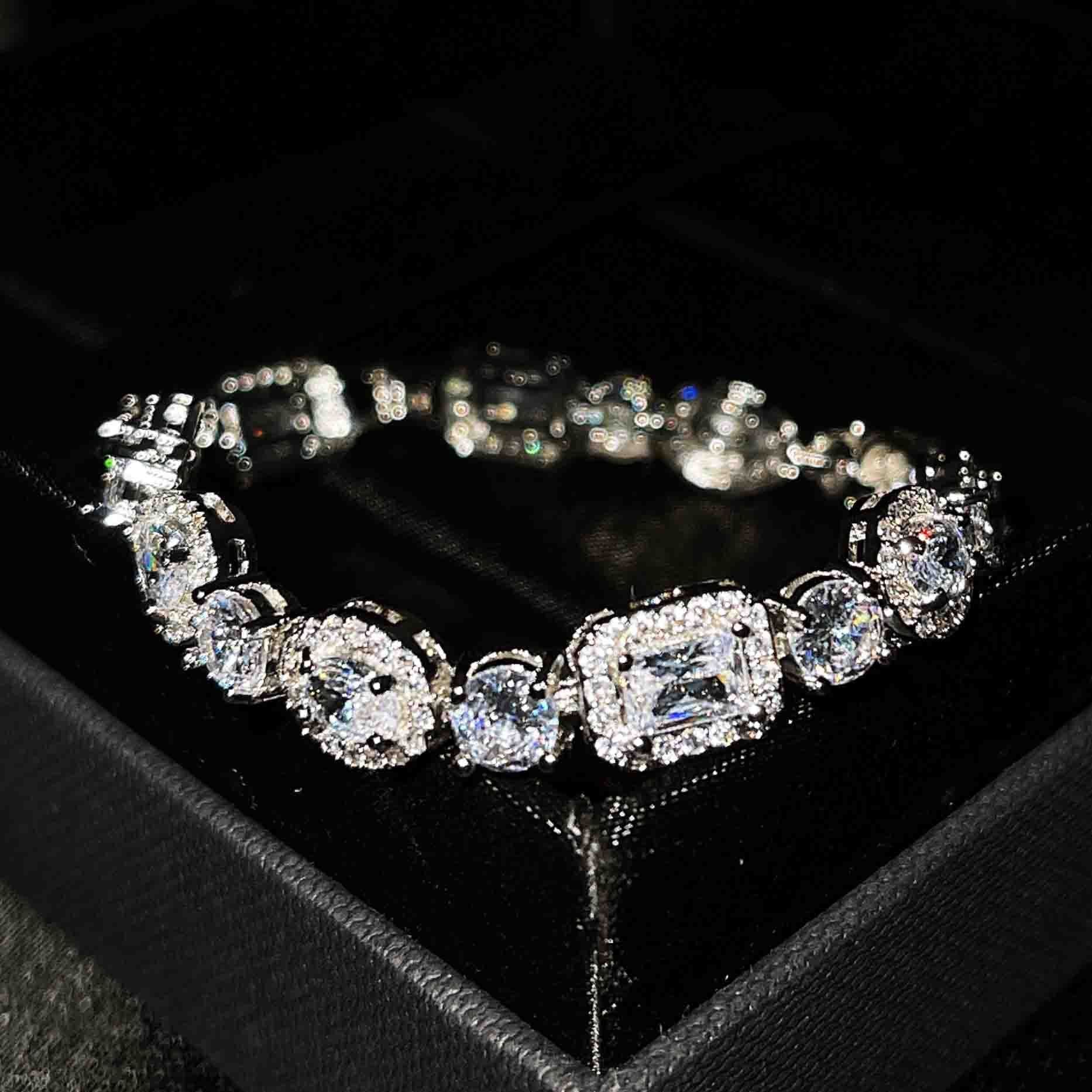Batang Kalye Women's S925 Sterling Silver-plated Diamond Bracelet